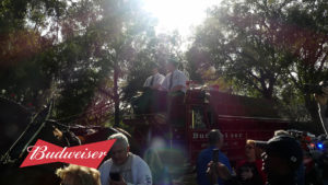 Budweiser Delivery to a Lucky Consumer by the Clydesdales